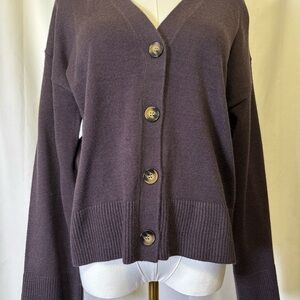 Cyrus Chocolate Brown Button-Up Cardigan. Size M. NWT.